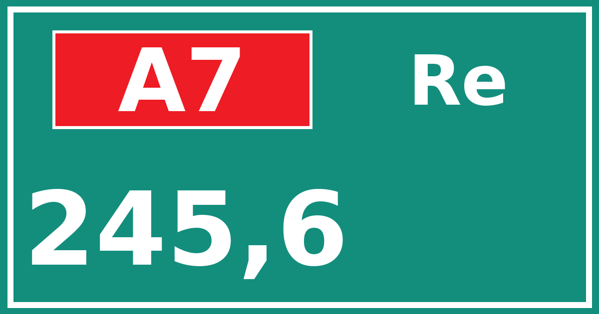 Hectometerbord A7 245,6 zijde Re