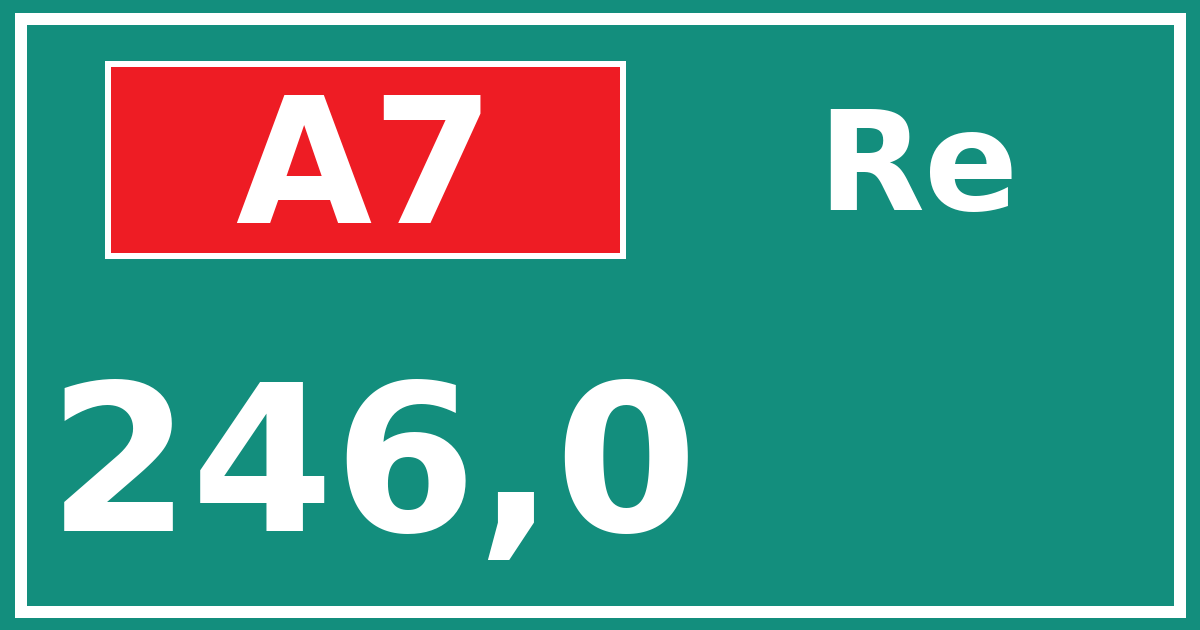 Hectometerbord A7 246,0 zijde Re