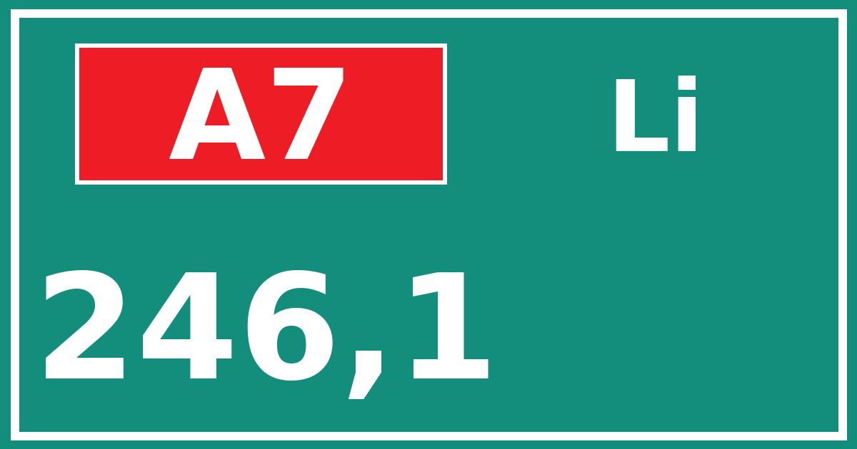 Hectometerbord A7 246,1 zijde Li