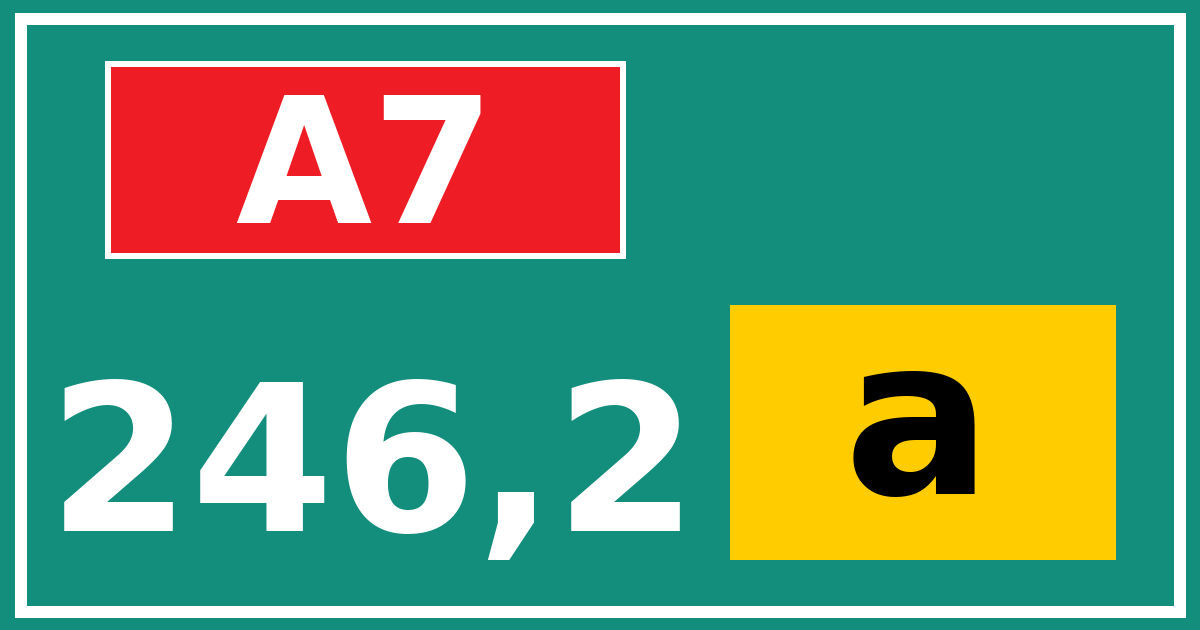 Hectometerbord A7 246,2 letter a