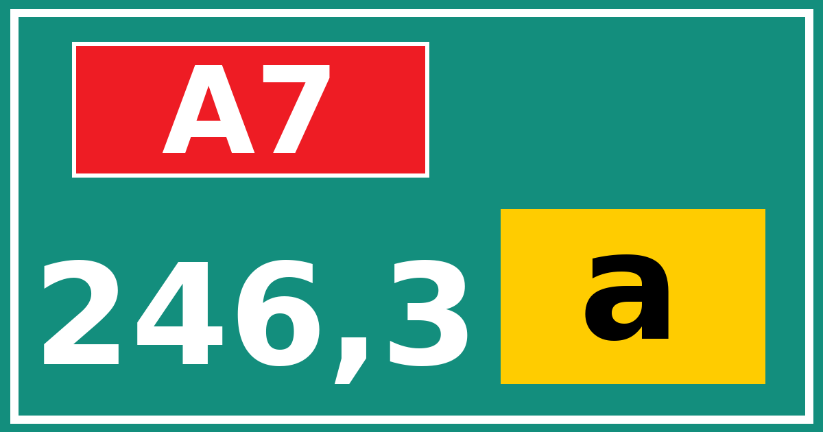 Hectometerbord A7 246,3 letter a