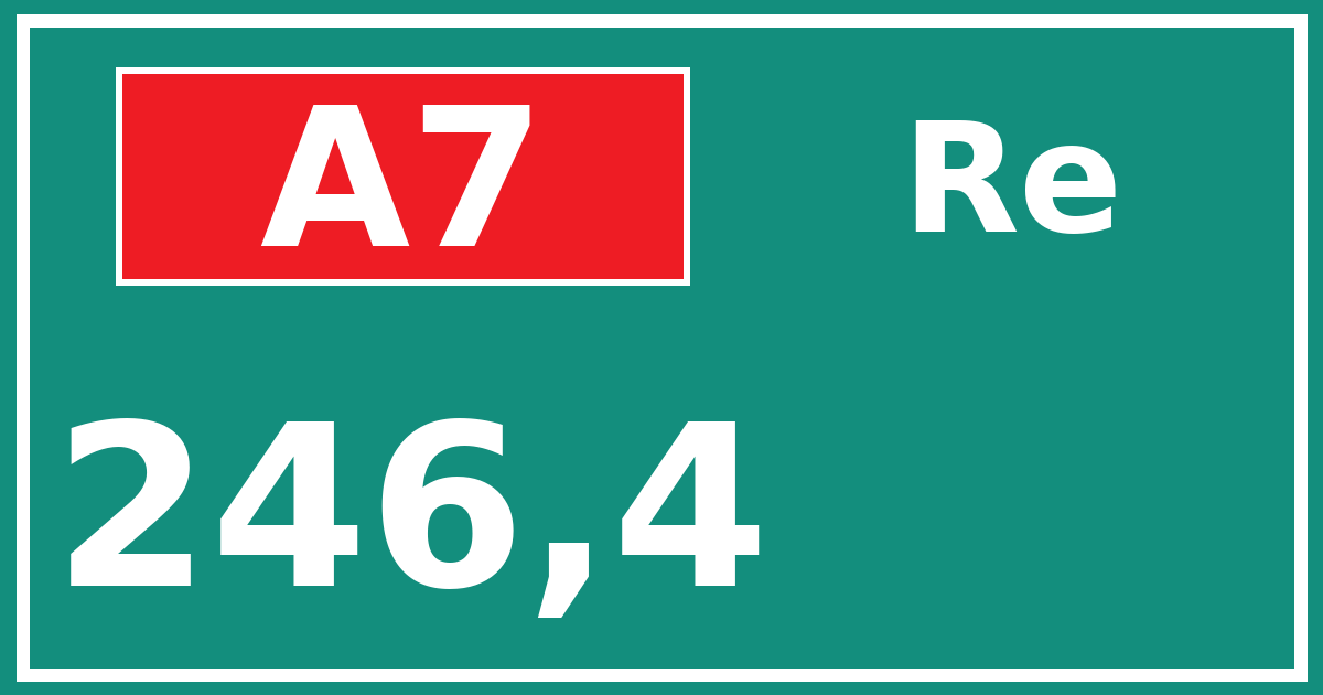 Hectometerbord A7 246,4 zijde Re
