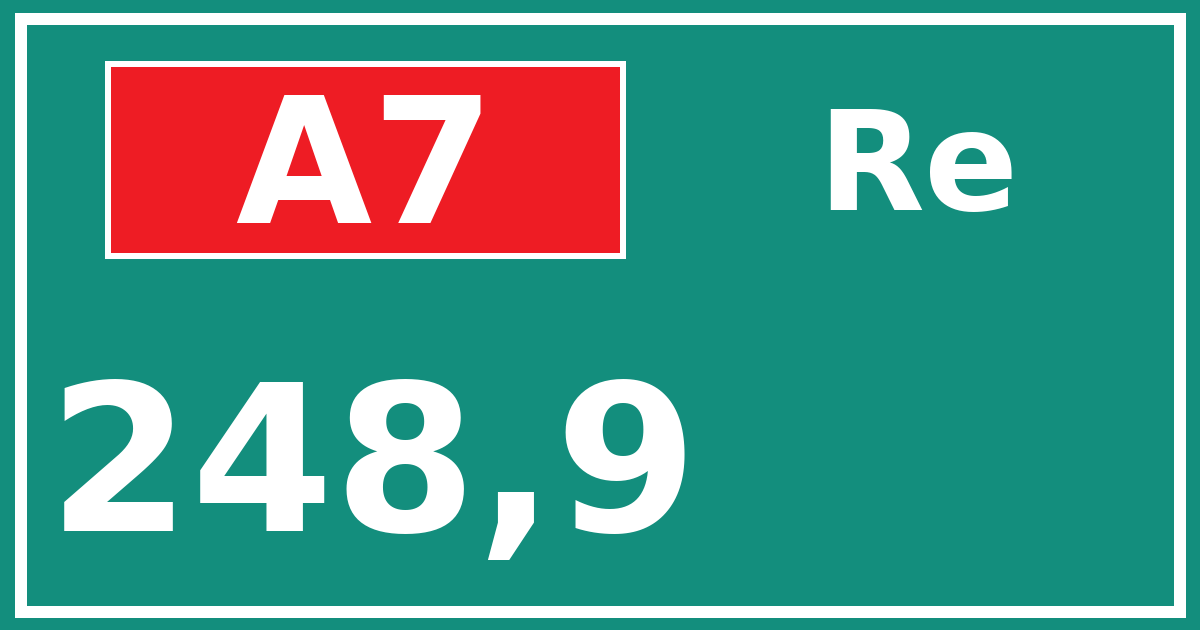 Hectometerbord A7 248,9 zijde Re
