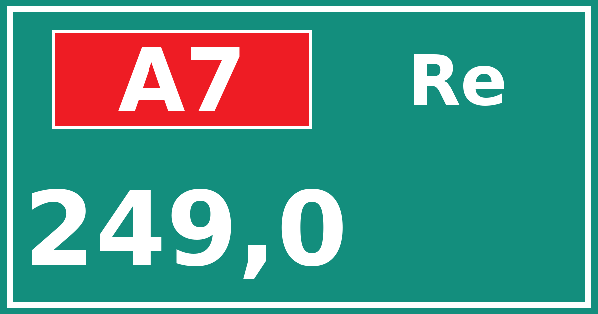 Hectometerbord A7 249,0 zijde Re