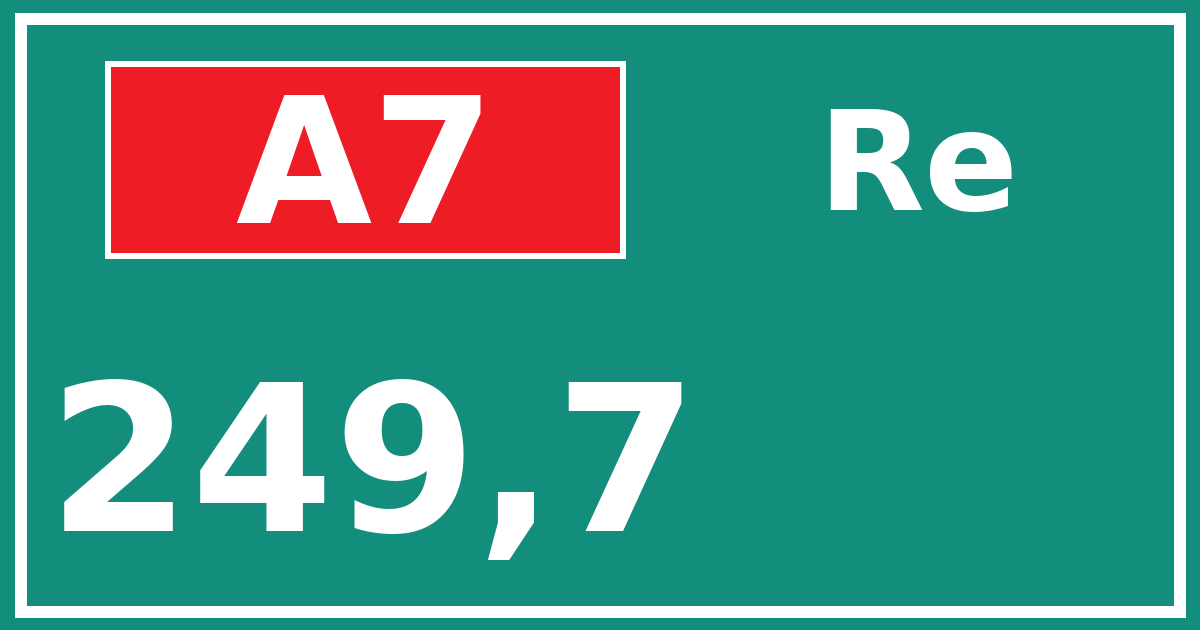 Hectometerbord A7 249,7 zijde Re
