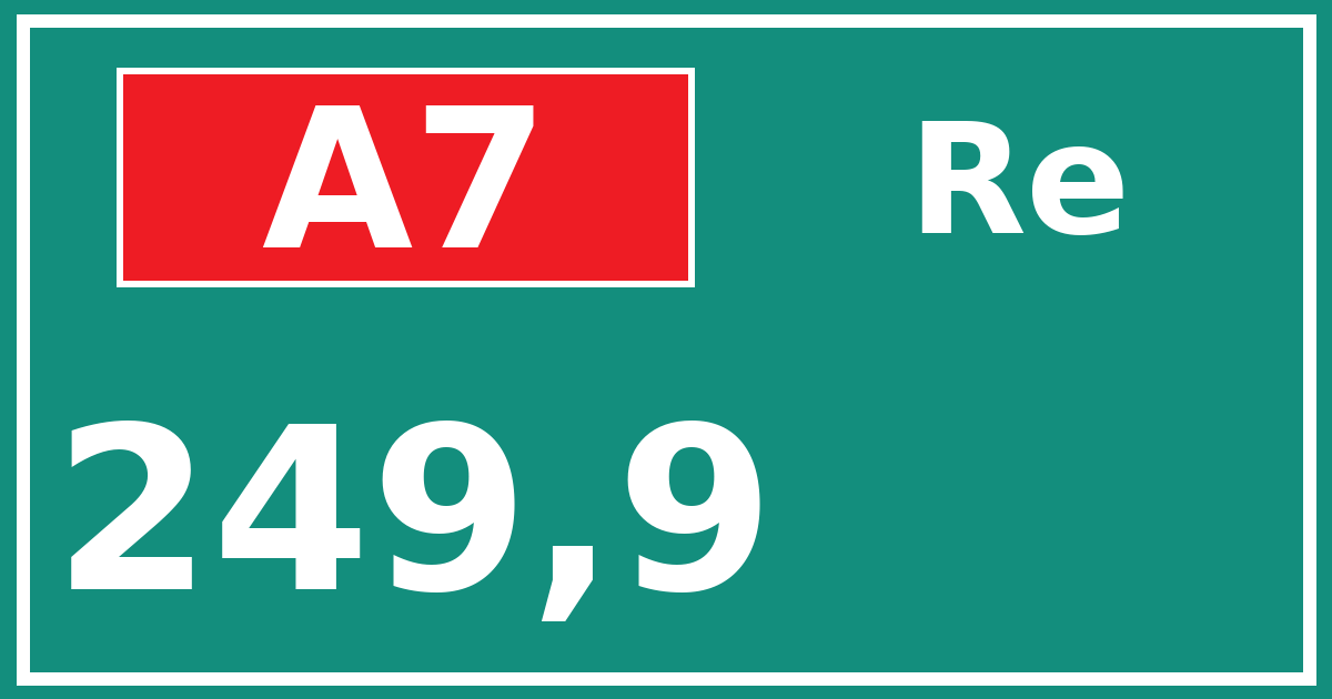 Hectometerbord A7 249,9 zijde Re