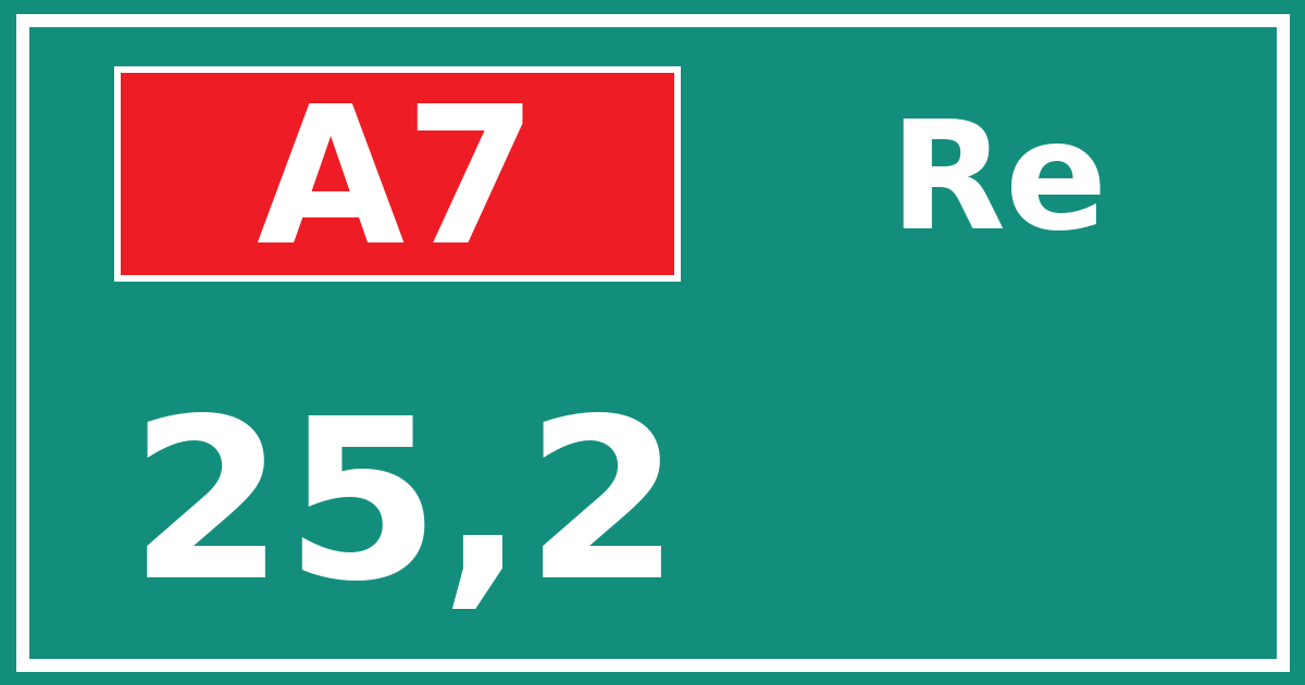Hectometerbord A7 25,2 zijde Re