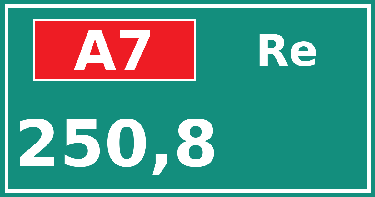 Hectometerbord A7 250,8 zijde Re
