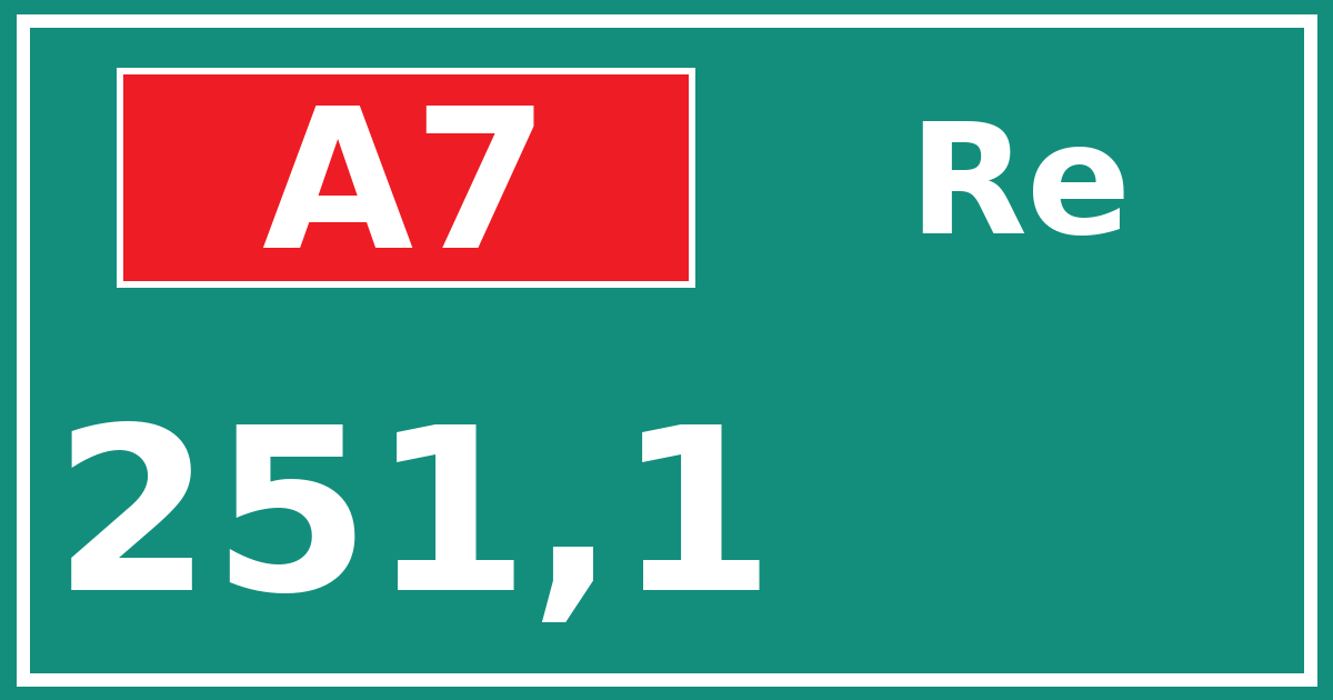 Hectometerbord A7 251,1 zijde Re