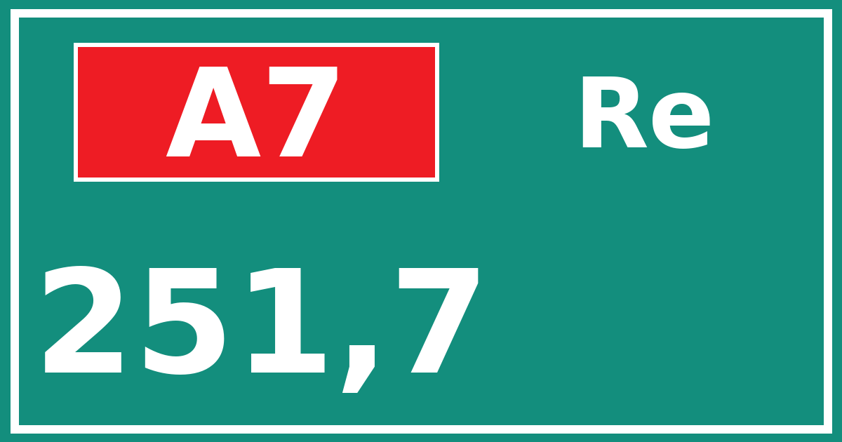 Hectometerbord A7 251,7 zijde Re