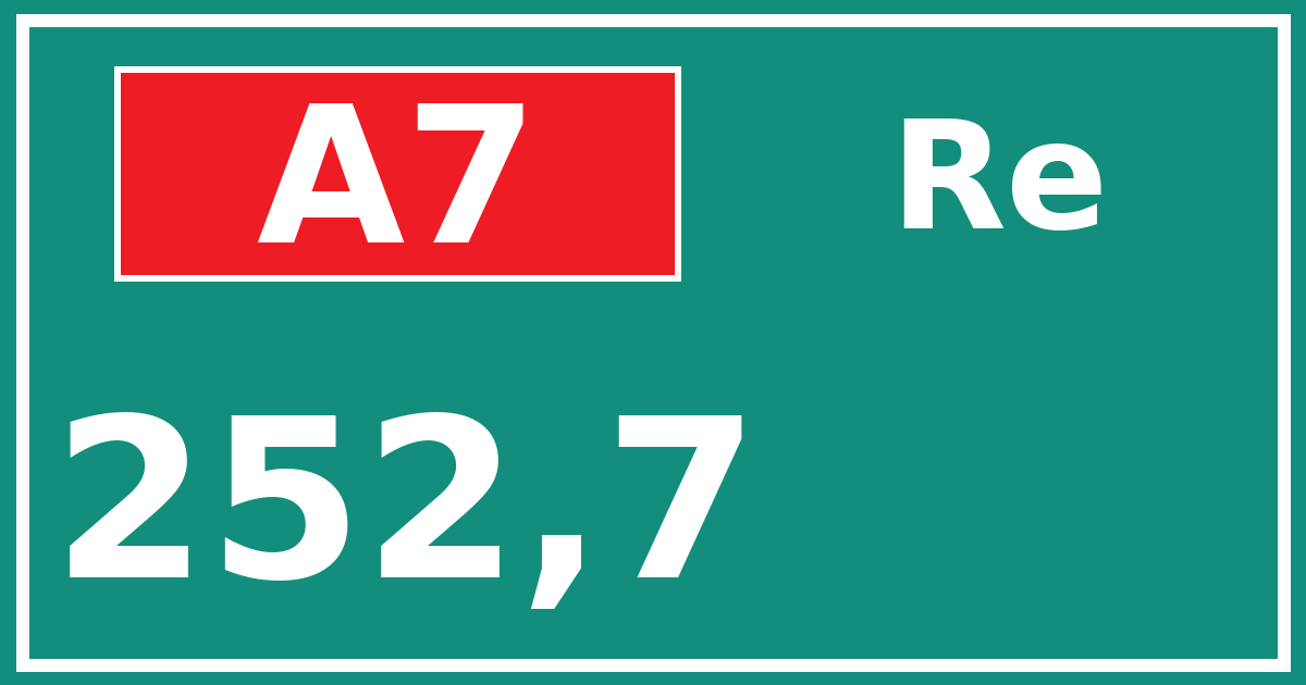 Hectometerbord A7 252,7 zijde Re