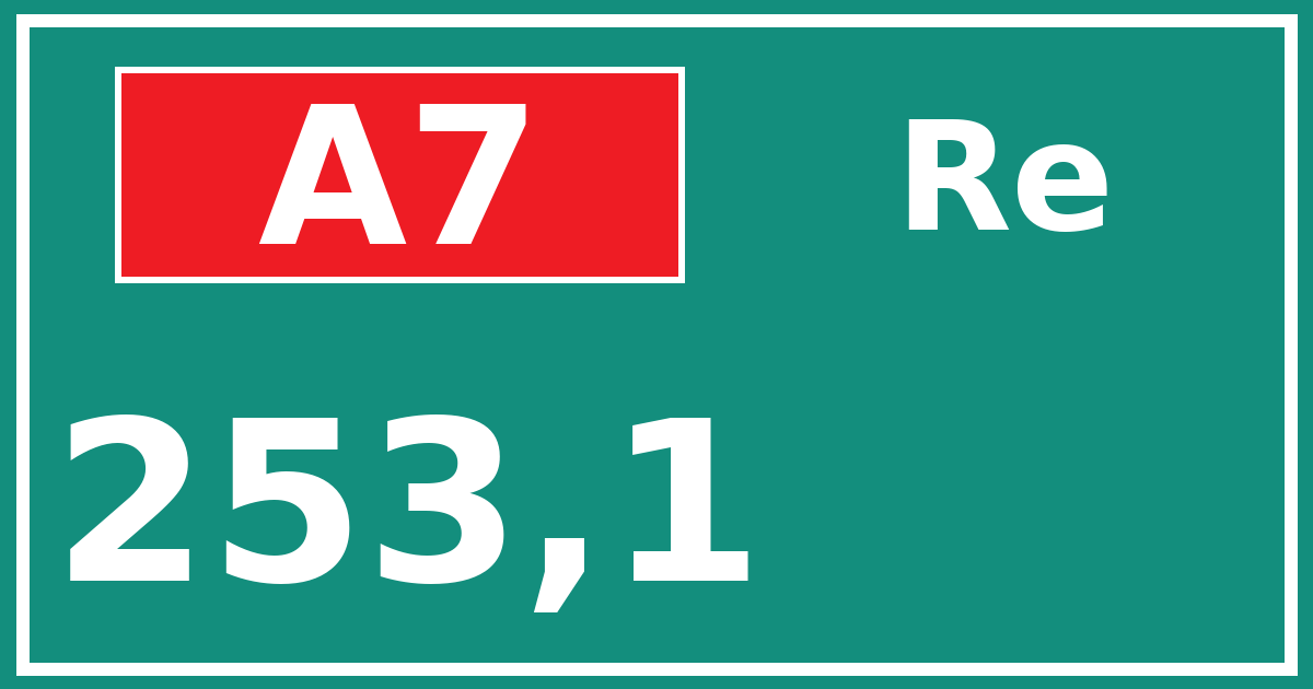 Hectometerbord A7 253,1 zijde Re