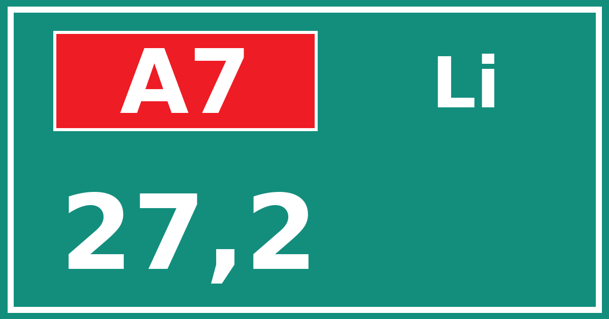 Hectometerbord A7 27,2 zijde Li
