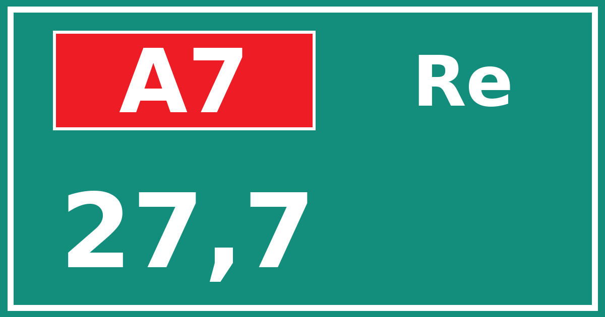 Hectometerbord A7 27,7 zijde Re