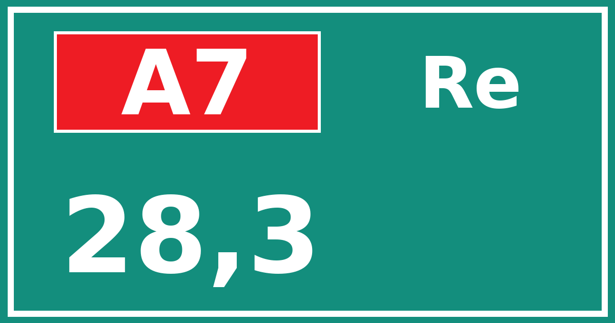 Hectometerbord A7 28,3 zijde Re