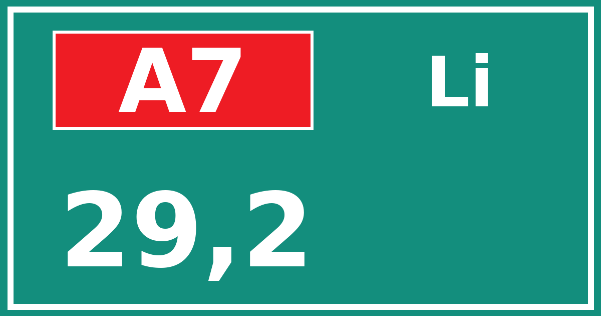 Hectometerbord A7 29,2 zijde Li