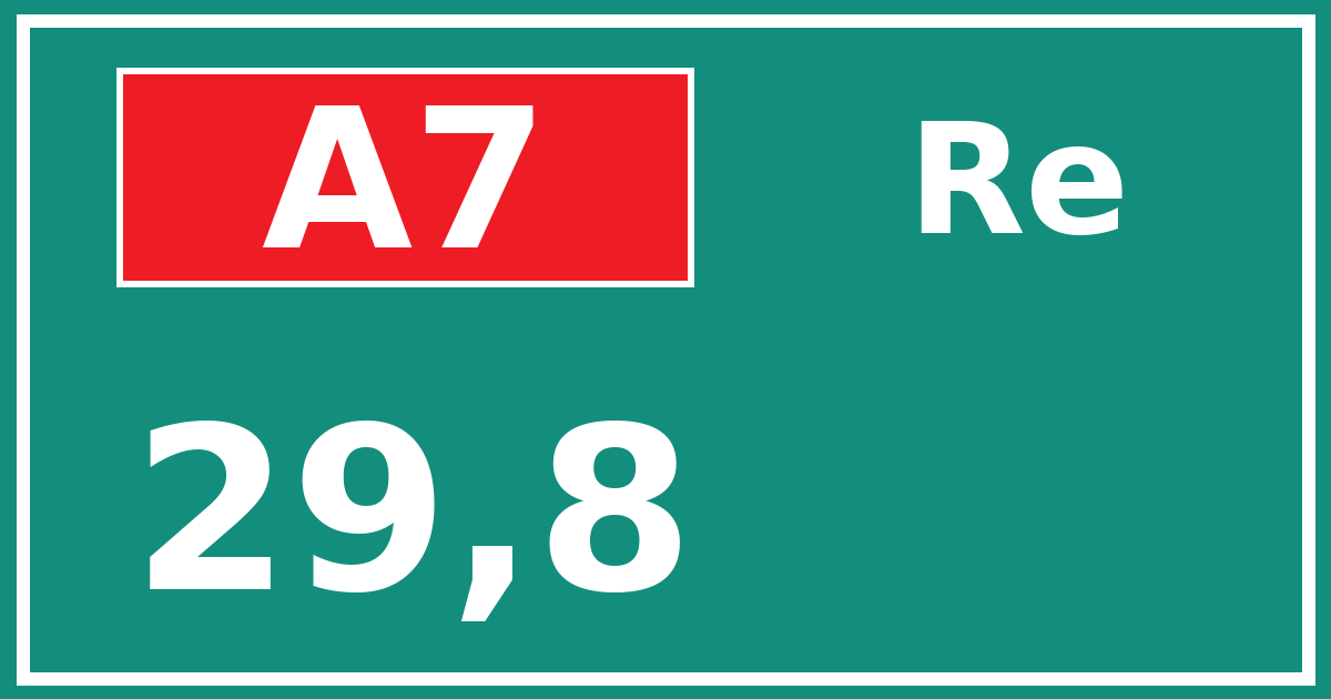 Hectometerbord A7 29,8 zijde Re