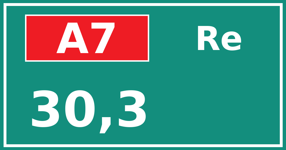 Hectometerbord A7 30,3 zijde Re