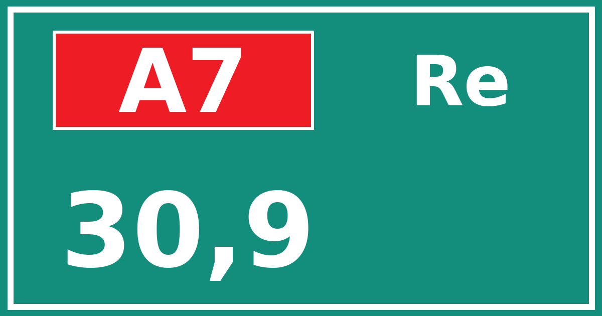 Hectometerbord A7 30,9 zijde Re