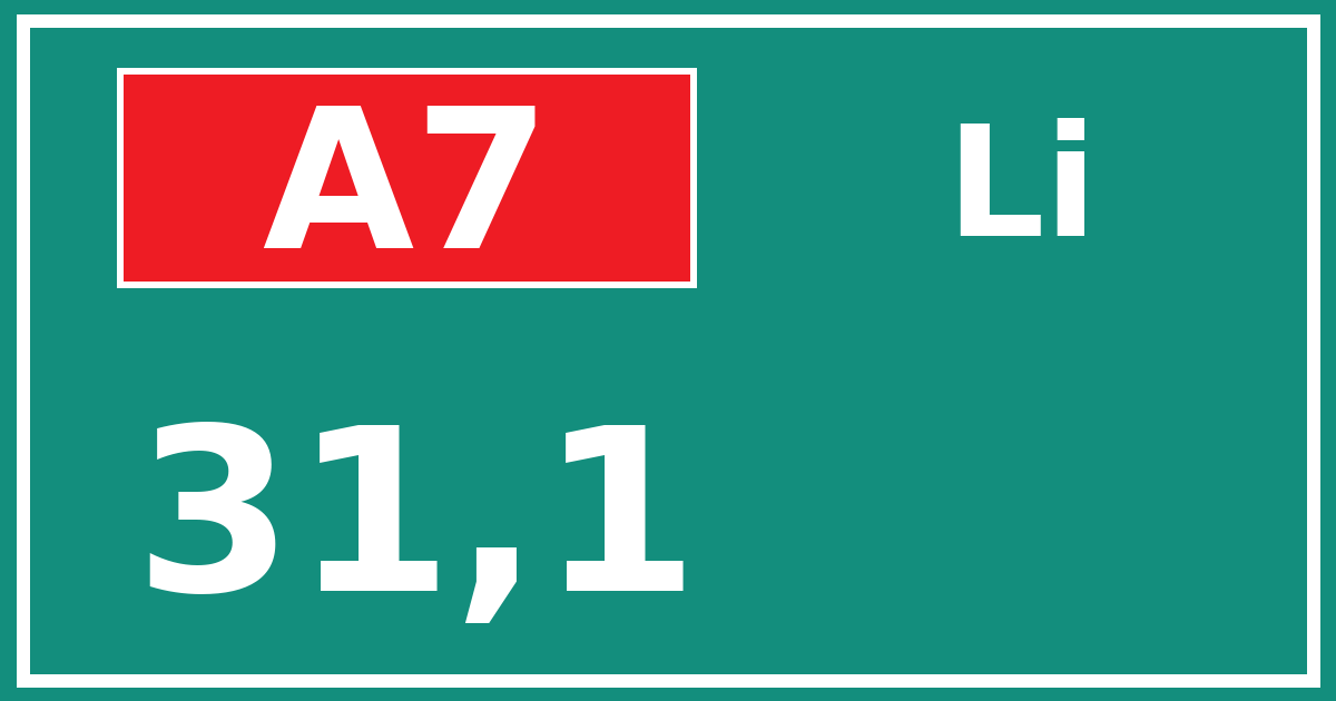 Hectometerbord A7 31,1 zijde Li