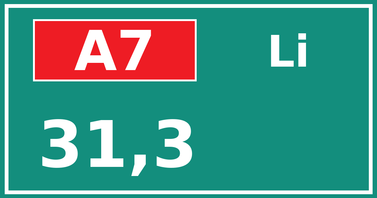 Hectometerbord A7 31,3 zijde Li