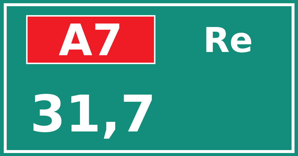 Hectometerbord A7 31,7 zijde Re
