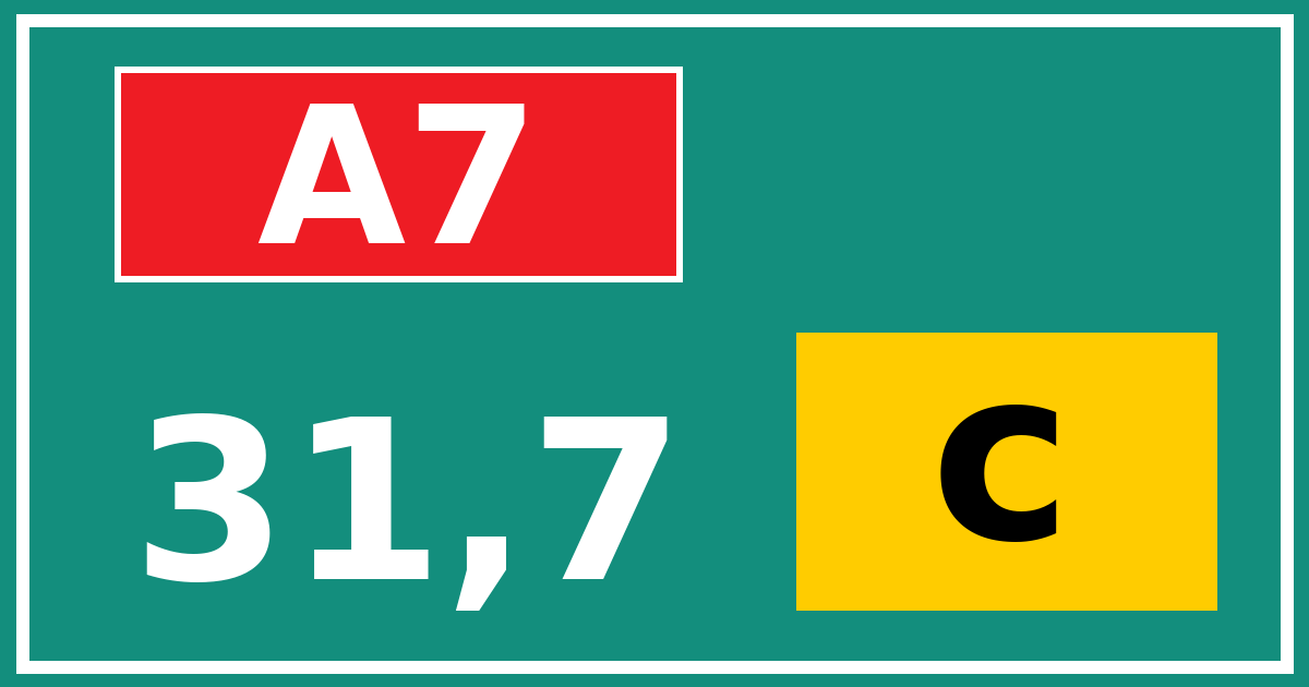 Hectometerbord A7 31,7 letter c
