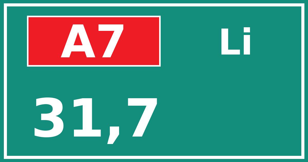 Hectometerbord A7 31,7 zijde Li
