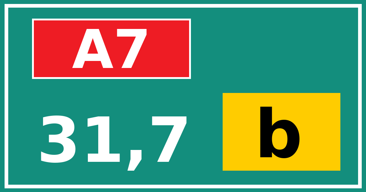 Hectometerbord A7 31,7 letter b