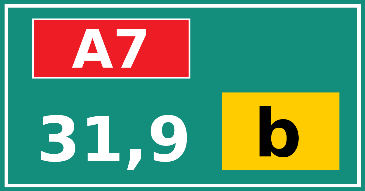 Hectometerbord A7 31,9 letter b