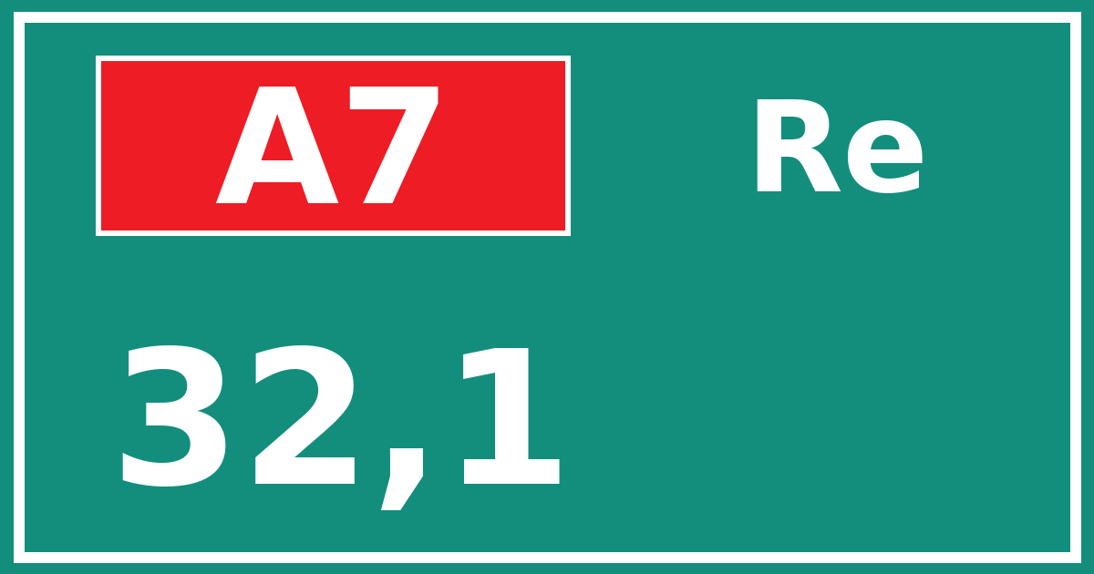 Hectometerbord A7 32,1 zijde Re