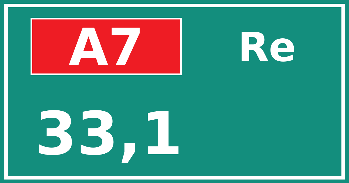 Hectometerbord A7 33,1 zijde Re