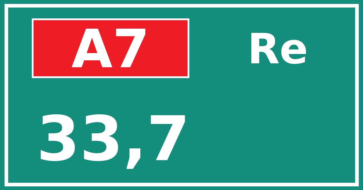 Hectometerbord A7 33,7 zijde Re