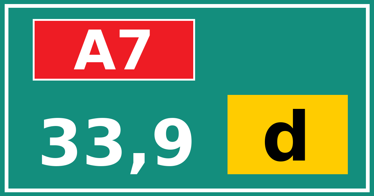 Hectometerbord A7 33,9 letter d