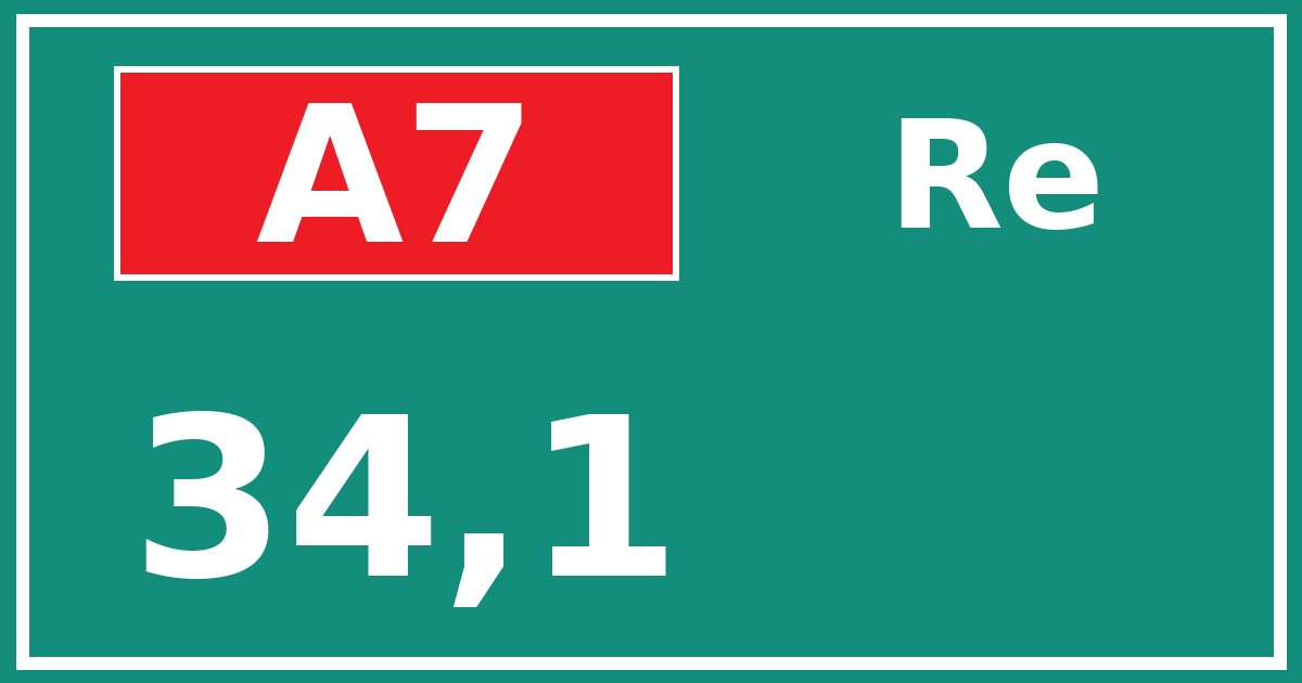 Hectometerbord A7 34,1 zijde Re