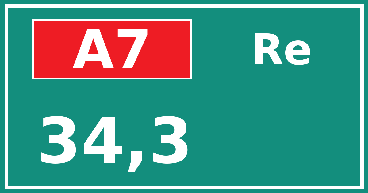 Hectometerbord A7 34,3 zijde Re