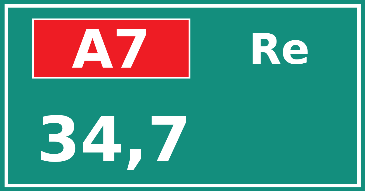 Hectometerbord A7 34,7 zijde Re