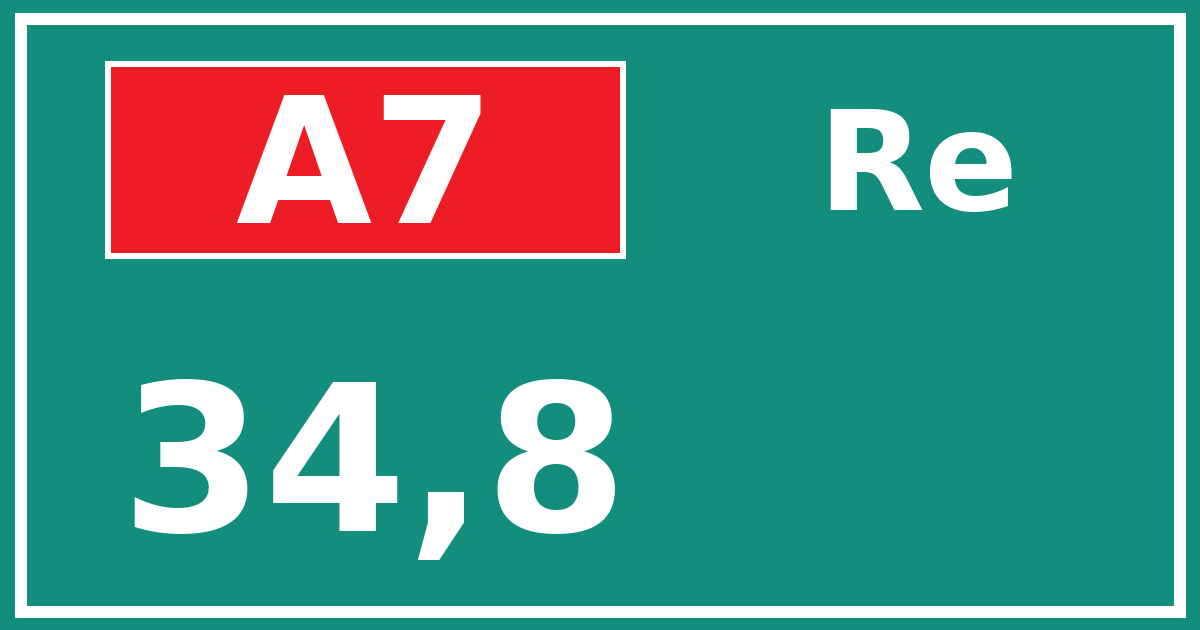 Hectometerbord A7 34,8 zijde Re