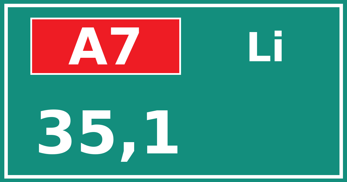Hectometerbord A7 35,1 zijde Li