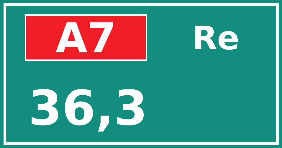 Hectometerbord A7 36,3 zijde Re
