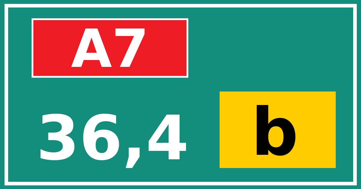 Hectometerbord A7 36,4 letter b