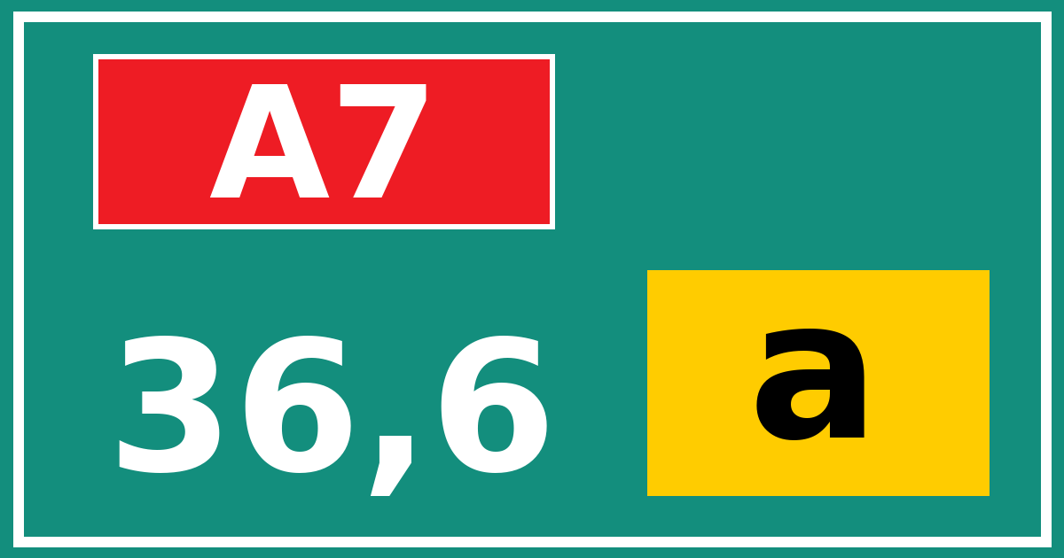 Hectometerbord A7 36,6 letter a