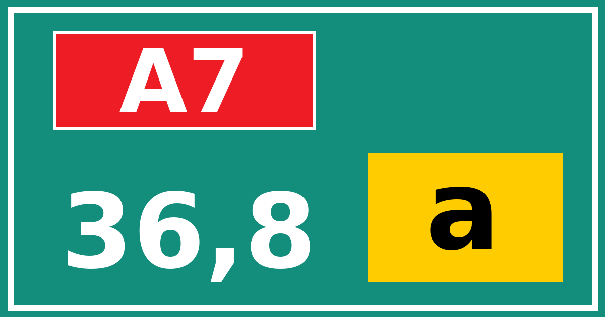 Hectometerbord A7 36,8 letter a