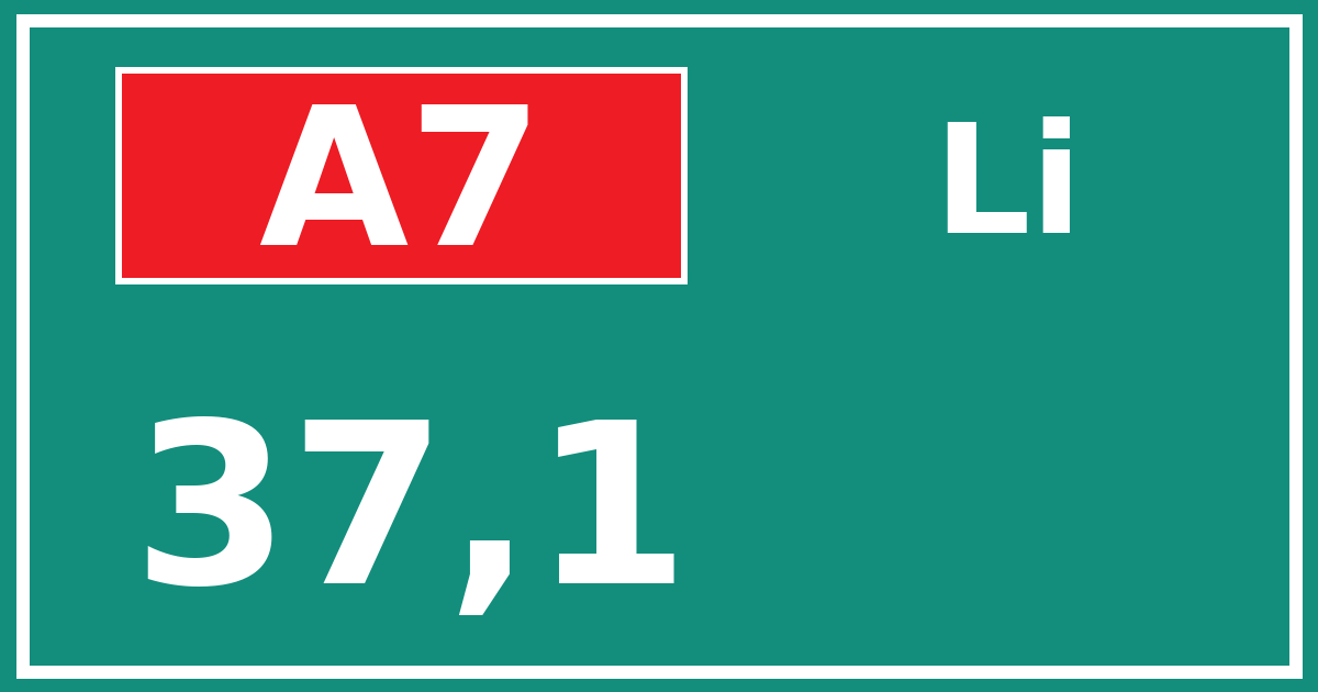 Hectometerbord A7 37,1 zijde Li