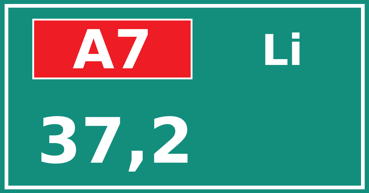 Hectometerbord A7 37,2 zijde Li