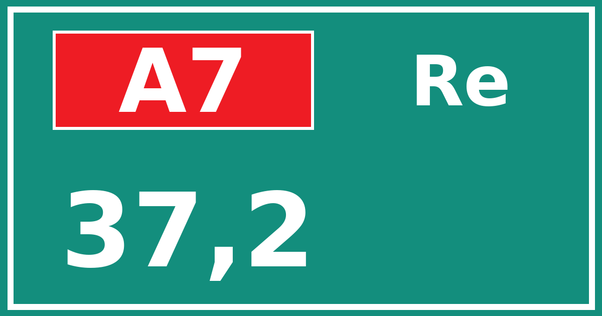 Hectometerbord A7 37,2 zijde Re