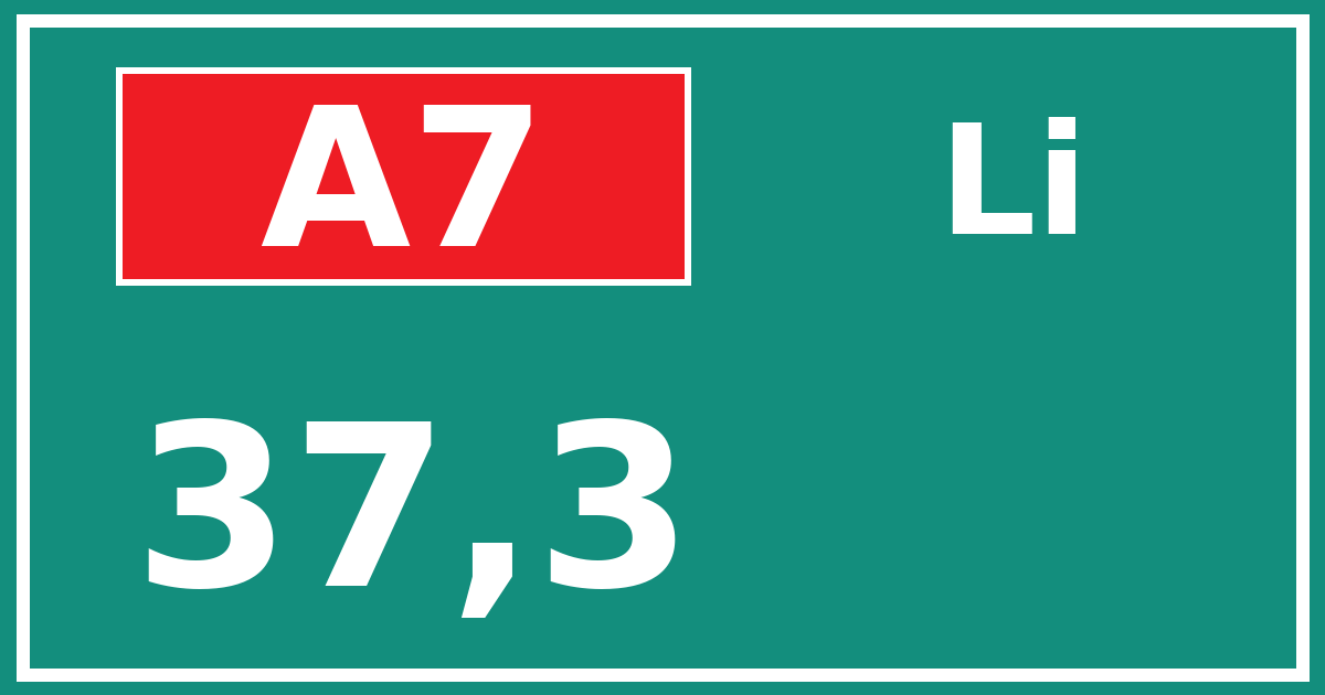 Hectometerbord A7 37,3 zijde Li