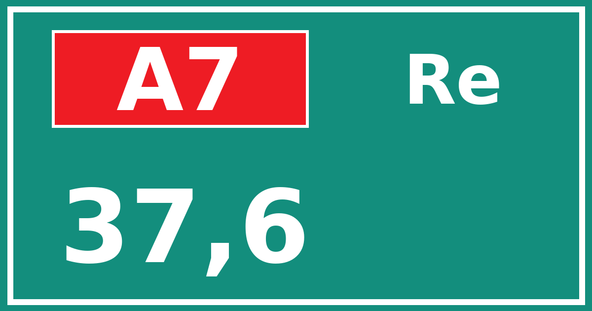 Hectometerbord A7 37,6 zijde Re