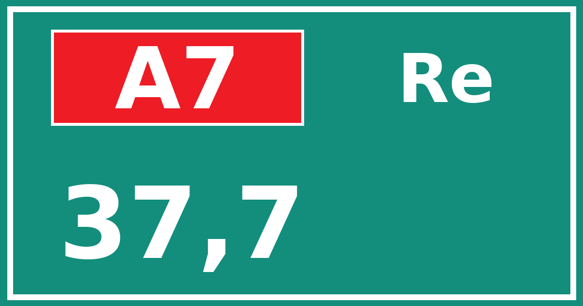 Hectometerbord A7 37,7 zijde Re