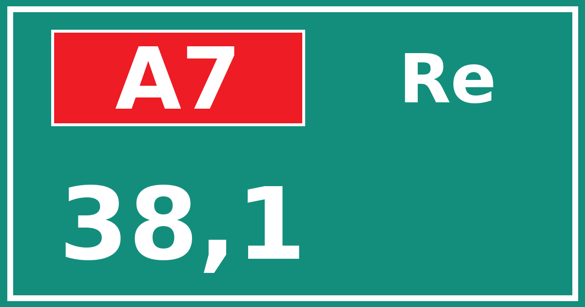 Hectometerbord A7 38,1 zijde Re